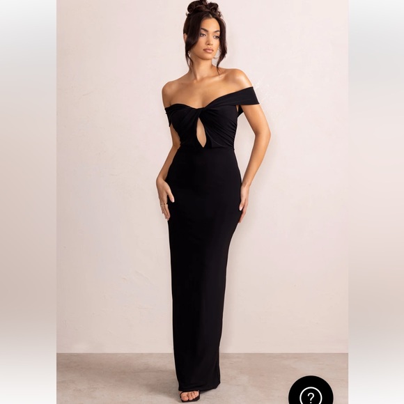 Club L London ARIELLA Bottle Green One Shoulder Twist Front Maxi Dress - Picture 2 of 7